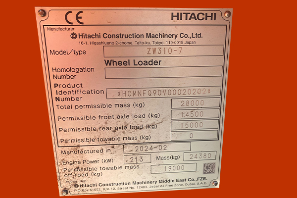 HITACHI LODER ZW310-7